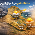 حالة الطقس في العراق اليوم