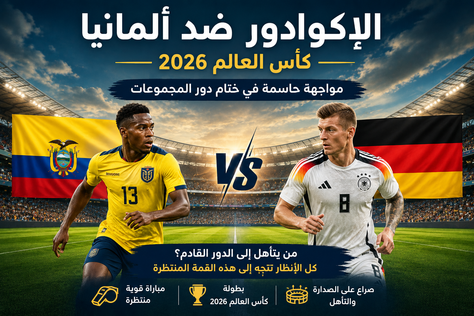 القنوات الناقلة لمباراة الإكوادور ضد ألمانيا في كأس العالم 2026